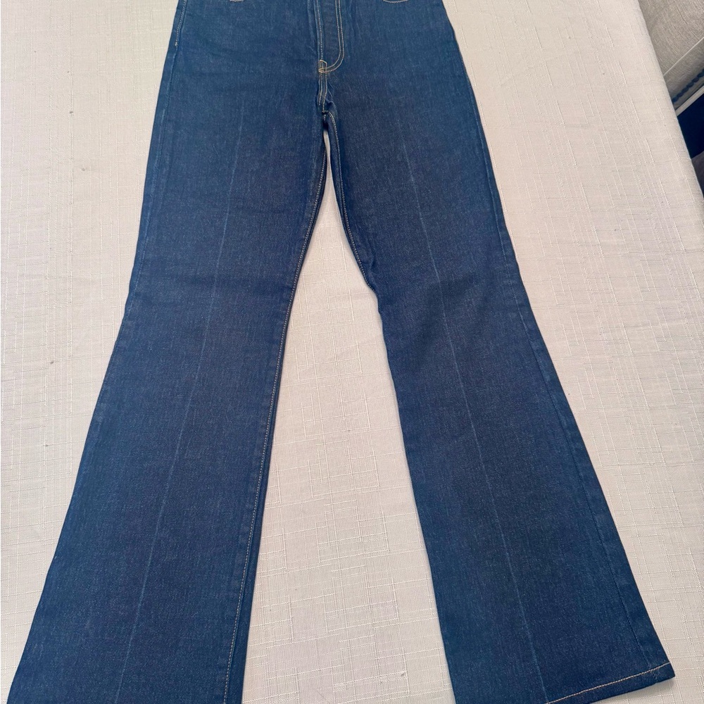Levi's Premium Dark Rinse Blue Ribcage Bootcut Jeans 25